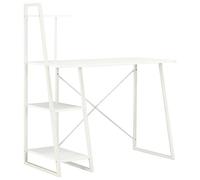 BOWEKAM Escritorio para hogar y jardín con estantería blanca, 102 x 50 x 117 cm, elección de muebles