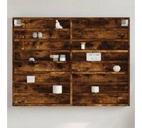 BOWEKAM Estantería de pared y repisas, vitrina, roble ahumado, 100 x 8,5 x 75 cm, madera de ingeniería