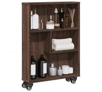 BOWEKAM Estantería y estantes de pie, carrito de almacenamiento estrecho de roble marrón, 48 x 13 x 68 cm, madera de ingeniería