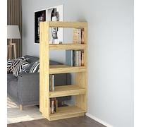 BOWEKAM Estanterías y estanterías de pie, armario para libros, divisor de habitaciones, 60 x 35 x 135 cm, madera de pino maciza