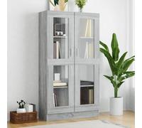 BOWEKAM Estanterías y estanterías de pie, vitrina, color gris, 82,5 x 30,5 x 150 cm, madera de ingeniería