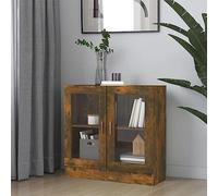 BOWEKAM Estanterías y estanterías de pie, vitrina, roble ahumado, 82,5 x 30,5 x 80 cm, madera de ingeniería