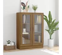BOWEKAM Estanterías y estanterías de pie, vitrina, roble marrón, 82,5 x 30,5 x 115 cm, madera de ingeniería