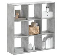 BOWEKAM Estanterías y estantes de pie, color gris hormigón, 102 x 32 x 102 cm, madera de ingeniería