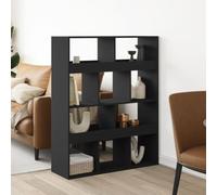BOWEKAM Estanterías y estantes de pie, divisor de habitación, color negro, 100 x 33 x 125,5 cm, madera de ingeniería