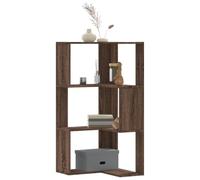 BOWEKAM Estanterías y estantes de pie, estantería esquinera de 3 niveles, roble marrón, 50 x 50 x 102 cm, madera de ingeniería