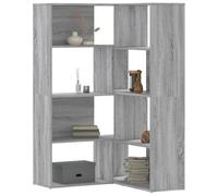 BOWEKAM Estanterías y estantes de pie, estantería esquinera de 4 niveles, color gris, Sonoma, 85 x 85 x 140 cm, madera de ingeniería