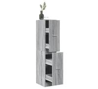 BOWEKAM Gabinete boticario gris Sonoma 30x41x144.5 cm madera de ingeniería