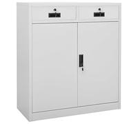 BOWEKAM Gabinete de oficina para casa y jardín, color gris claro, 90 x 40 x 102 cm, acero, elección de muebles