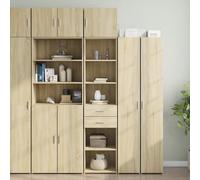 BOWEKAM Gabinetes y almacenamiento-buffets y aparadores - Gabinete de almacenamiento delgado de roble Sonoma, 45 x 42,5 x 225 cm, madera de ingeniería