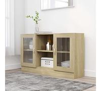 BOWEKAM Gabinetes y almacenamiento-buffets y aparadores-Vitrine gabinete Sonoma Oak 120x30,5x70 cm madera de ingeniería