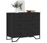 BOWEKAM Gabinetes y almacenamiento-Cajonera negra 91 x 35,5 x 74,5 cm, madera de ingeniería