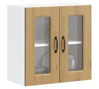 BOWEKAM Gabinetes y almacenamiento-gabinetes de cocina - Gabinete de pared de cocina con puerta de cristal Kalmar Artisan Oak Engineered Wood