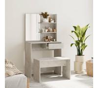 BOWEKAM Gabinetes y almacenamiento-tocadores - Juego de tocador para dormitorio, color gris hormigón, 74,5 x 40 x 141 cm