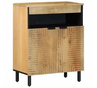 BOWEKAM Gabinetes y estantes de almacenamiento de medios, aparador marrón, 60 x 33 x 75 cm, madera maciza, mango