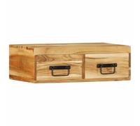 BOWEKAM Gabinetes y estantes de almacenamiento de medios de almacenamiento, armario de TV montado en la pared, 60 x 30 x 19 cm, madera maciza de acacia