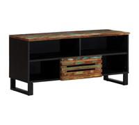 BOWEKAM Gabinetes y estantes de almacenamiento de medios de almacenamiento, mueble para TV, 100 x 34 x 46 cm, madera maciza de acacia