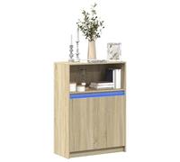 BOWEKAM Hogar & Jardín - Aparador LED Roble Sonoma 72 x 34 x 100 cm, selección de muebles de madera de ingeniería
