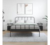 BOWEKAM Hogar y Jardín Gabinete de Cama 2 Piezas Negro 34 x 35,5 x 50 cm Muebles de madera de ingeniería Elección