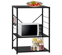 BOWEKAM Hogar y Jardín-Microondas Gabinete Negro 60x39,6x79,5 cm Engineered Wood-Furniture Choice