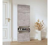 BOWEKAM Hogar y Jardín-Zapatero Hormigón Gris 59x17x169 cm Ingeniería Muebles de madera Elección