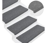 BOWEKAM Home & Garden - Alfombrillas autoadhesivas para escaleras, 15 unidades, 65 x 24,5 x 3,5 cm, color gris