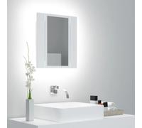 BOWEKAM Home & Garden - Armario de baño con espejo LED, color blanco, 40 x 12 x 45 cm, acrílico, elección de muebles