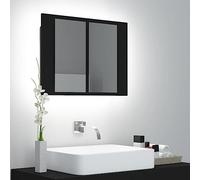 BOWEKAM Home & Garden - Armario de baño con espejo LED, color negro, 60 x 12 x 45 cm, acrílico, elección de muebles