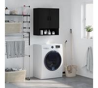 BOWEKAM Home & Garden - Armario de pared negro 60 x 31 x 70 cm, diseño de madera