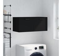 BOWEKAM Home & Garden - Armario de pared negro 80 x 36,5 x 35 cm, diseño de madera