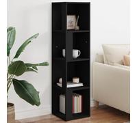 BOWEKAM Home & Garden - Armario esquinero negro de 33 x 33 x 132 cm, diseño de madera