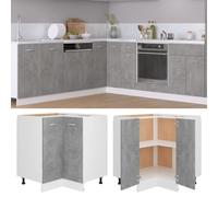 BOWEKAM Home & Garden-- Armario inferior esquinero gris hormigón, 75,5 x 75,5 x 81,5 cm, elección de muebles de madera