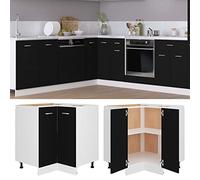 BOWEKAM Home & Garden-- Armario inferior esquinero negro de 75,5 x 75,5 x 81,5 cm