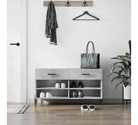 BOWEKAM Home & Garden-Banco de zapatos de hormigón gris 102 x 35 x 55 cm, elección de muebles de madera