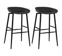 BOWEKAM Home & Garden-Bar - Sillas de bar 2 piezas, color negro