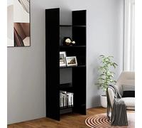 BOWEKAM Home & Garden-Book - Armario negro de 60 x 35 x 180 cm, diseño de madera