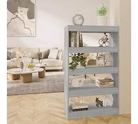 BOWEKAM Home & Garden-Book/separador de habitación gris Sonoma 80 x 30 x 135 cm, madera diseñada para muebles
