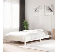BOWEKAM Home & Garden - Cama apilable sin colchón, color blanco, 75 x 190 cm, tamaño individual, madera maciza de pino