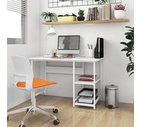 BOWEKAM Home & Garden-Computer Desk White 105x55x72 cm MDF and Metal-Furniture Choice