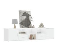BOWEKAM Home & Garden-Corner - Armario esquinero blanco de 200 x 40 x 45 cm, diseño de madera