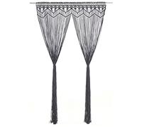 BOWEKAM Home & Garden - Cortina de macramé antracita, 140 x 240 cm, algodón, elección de muebles