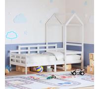 BOWEKAM Home & Garden-Day - Cama con techo sin colchón, color blanco, 80 x 200 cm, madera maciza a elegir