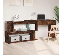BOWEKAM Home & Garden-Desk - Escritorio esquinero de roble ahumado de 200 x 50 x 76 cm, elección de muebles de madera