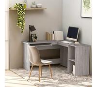 BOWEKAM Home & Garden-Desk Sonoma - Escritorio esquinero gris de 120 x 140 x 75 cm, diseño de madera