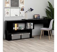 BOWEKAM Home & Garden-Escritorio esquinero negro 200 x 50 x 76 cm, elección de muebles de madera