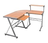 BOWEKAM Home & Garden-Escritorio esquinero para computadora marrón 132 x 112 x 99 cm, elección de muebles de madera