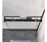 BOWEKAM Home & Garden - Estante de ducha para pared de ducha a ras de suelo, color negro, 90 cm, aluminio, elección de muebles