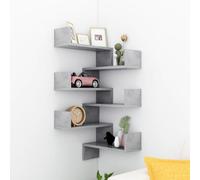 BOWEKAM Home & Garden - Estante esquinero de pared de 2 piezas, color gris hormigón, 40 x 40 x 50 cm, elección de muebles de madera