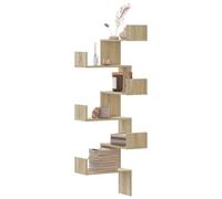 BOWEKAM Home & Garden - Estante esquinero de pared de roble Sonoma, 45 x 45 x 147 cm, elección de muebles de madera