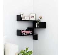 BOWEKAM Home & Garden - Estante esquinero de pared negro de 40 x 40 x 50 cm, elección de muebles de madera